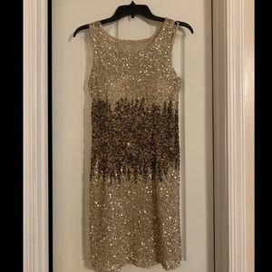 Adrianna Papell Gold/Brown Sequin Dress